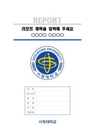 서정대학교 깔끔한 레포트 표지 및 목차 양식 2nd
