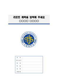 서정대학교 정갈한 레포트 표지 및 목차 양식 2nd