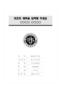 서정대학교 모노톤 레포트 표지 및 목차 양식 2nd