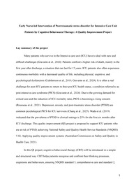 post-intensive care syndrome (PICS) QI project report 큐아이 프로젝트 영어 리포트