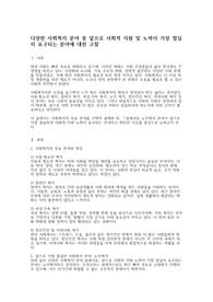 [A+] 다양한 사회복지 분야 중 앞으로 사회적 지원 및 노력이 가장 절실히 요구되는 분야에 대한 고찰