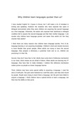[언어학] Why children learn languages quicker than us?