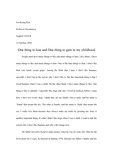 [영어작문] Onething to lose and to gain in my childhood