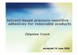 Solvent-based pressure-sensitive adhesives for removable prodects 논문 요약 PPT