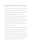 외국에 사는것에 대한 장점과 단점 ( 영어쪽글 ) Advantages and disadvantages of living in a foreign country