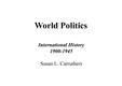 국제정치 - 1900~1945년 국제정치사