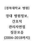 경북대학교 병원 정보와 간호직 관리자면접 기출질문 모음(2004~2018까지)