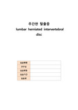 성인 추간판탈출증 간호진단4개