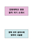 강원대학교 병원 자기소개서(항목별 글자수에 맞추어 서술함)