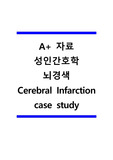 A+ 자료 성인간호학 뇌경색 Cerebral Infarction case study(간호진단5개)(간호과정3개)