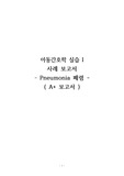 A+ 아동간호학실습 폐렴, Pneumonia 케이스 (간호진단 2개, 과정 2개)